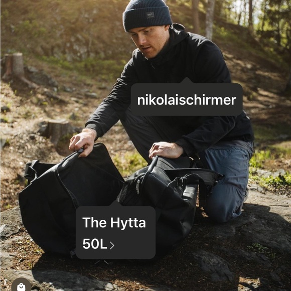 Db Journey Hytta Split Duffel Bag Backpack 50L - "DB" Carry-On Bag - Black Out - Picture 13 of 16